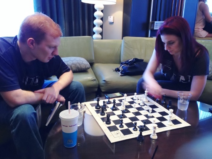 Ed Scimia and Jennifer Shahade chess game
