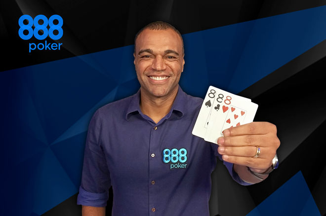 Brazilian Soccer Legend Denilson Dons 888poker Shirt