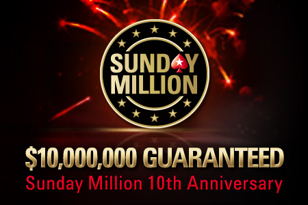 PokerStars Sunday Million 10th Anniversary Edition Draws 55,000 Buyins