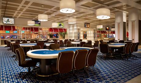 Wynn revamped poker room interior