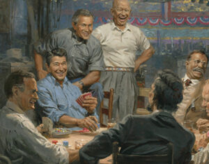 Presidential poker game.