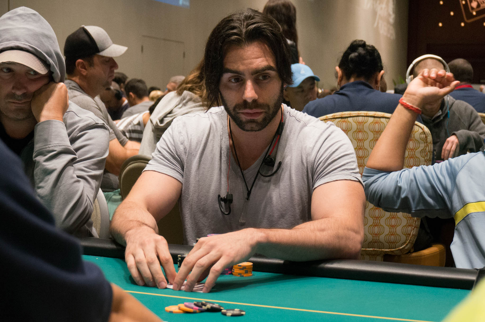 Olivier Busquet Headlines at WPT Borgata Poker Open Day1A