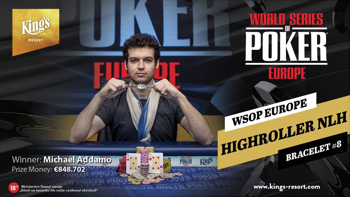 Michael Addamo Wins €25K WSOP Europe High Roller, Second Bracelet of Year