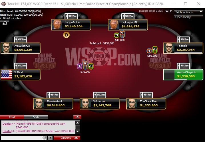 WSOP schedule online poker