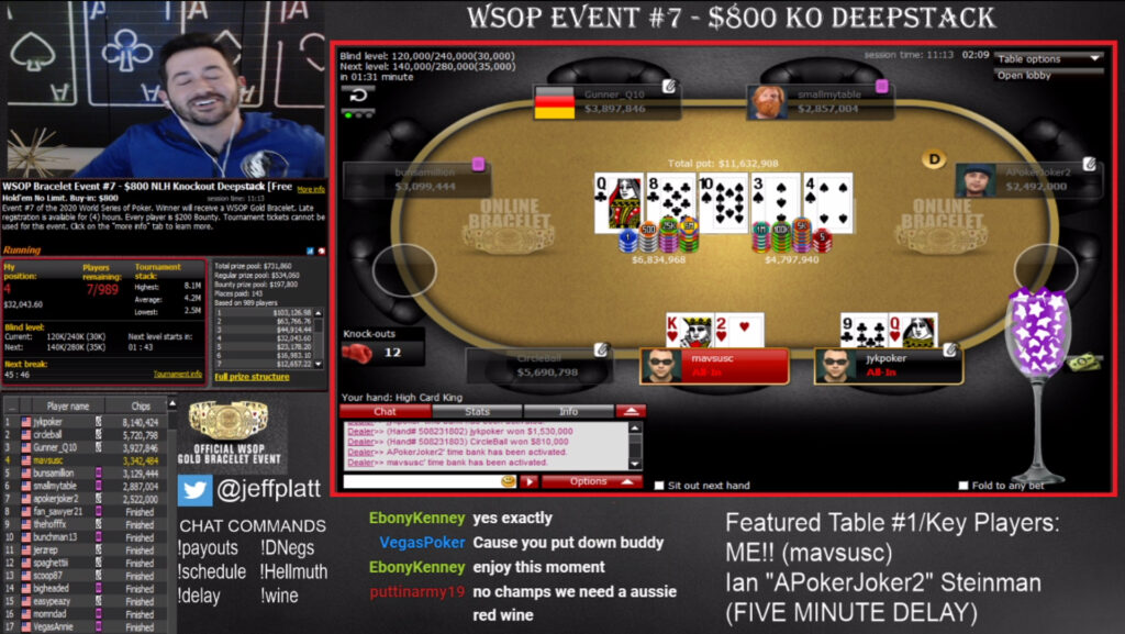 Jeff Platt WSOP twitch stream