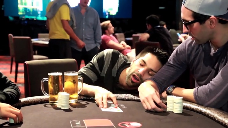 drunk at poker table