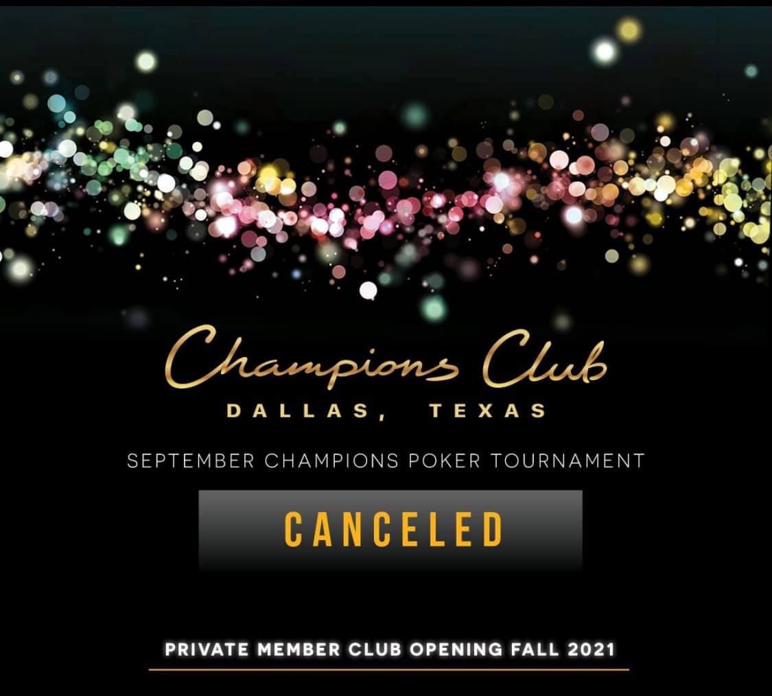 Champions Club Cancels $2M September Tournament Prior to Dallas Opening