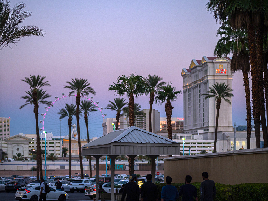 view across the Rio parking lot