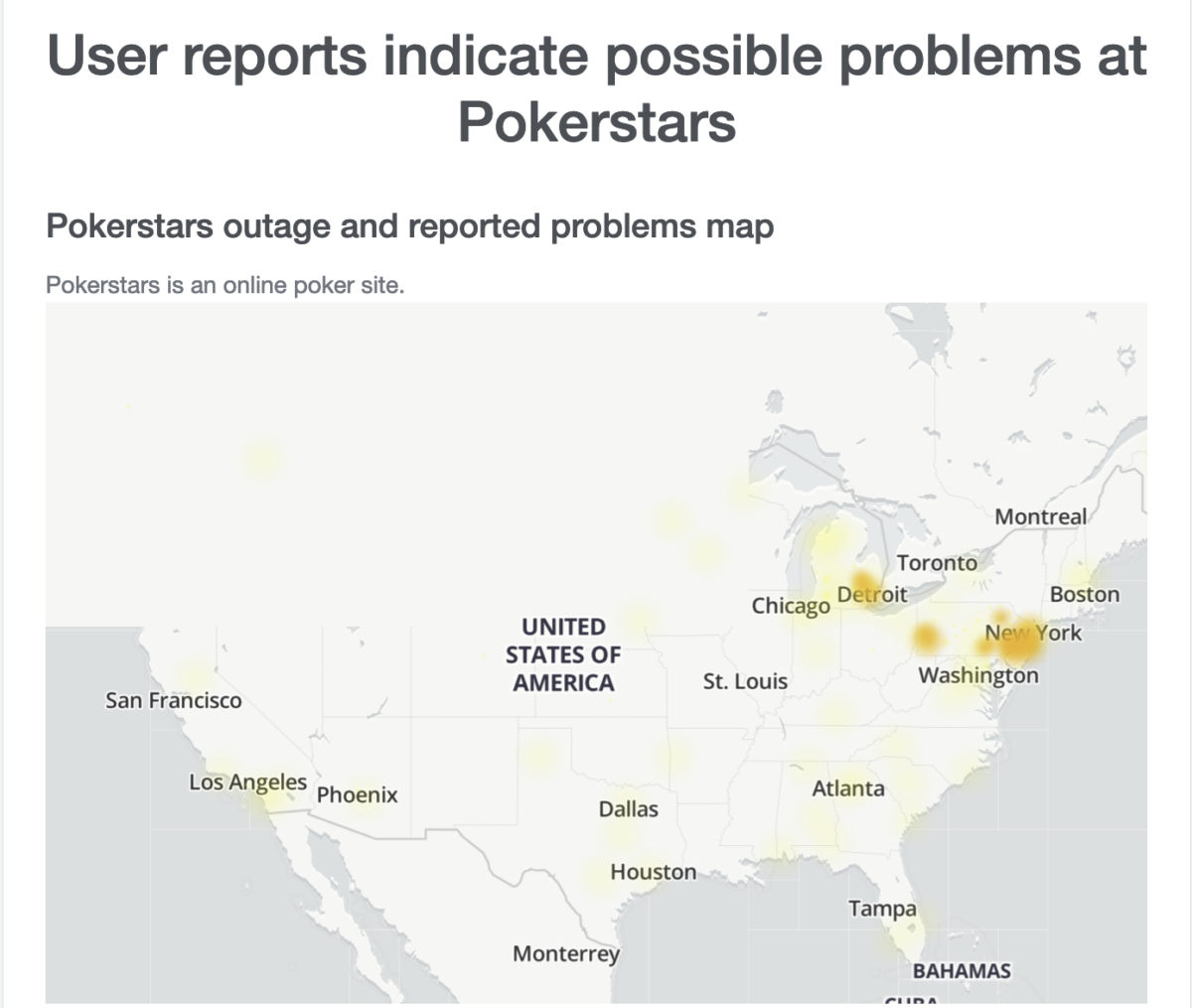 Down Detector Outage Map