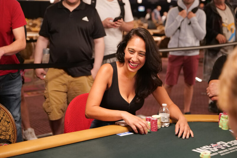Laughing woman at the wsop