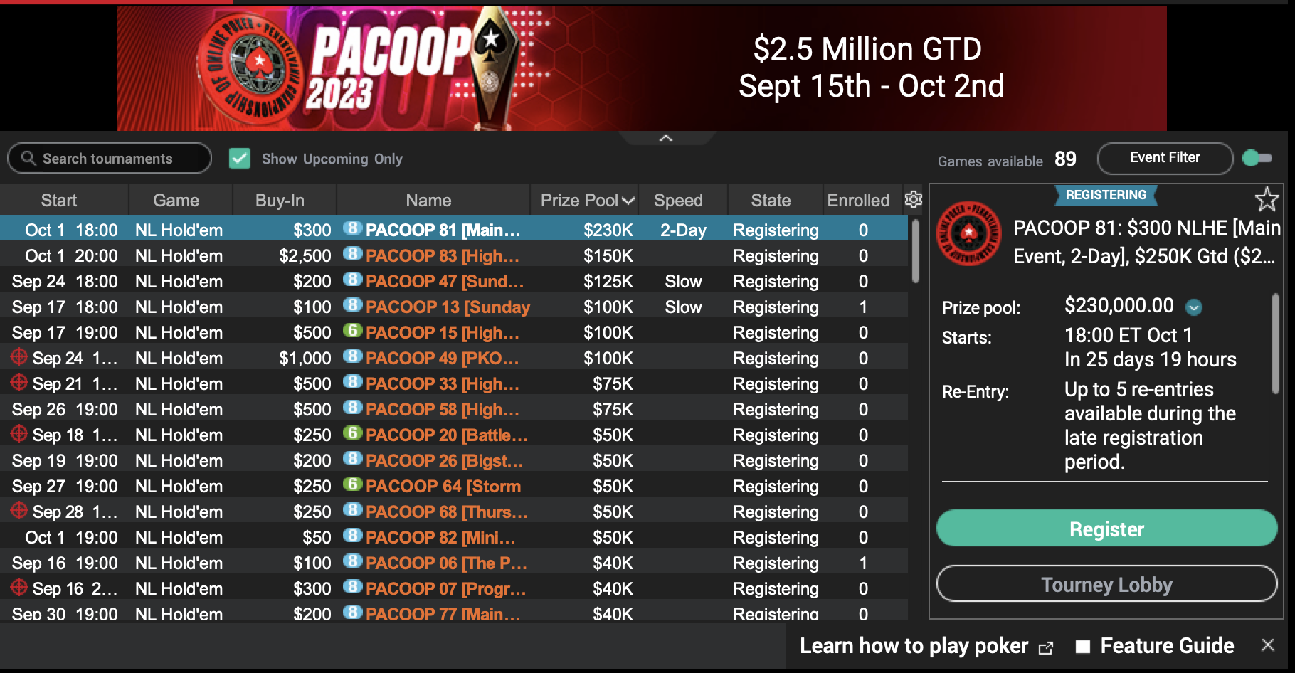Time to Fly the COOP: PokerStars’ North America Championship of Online Poker Schedule Is Out